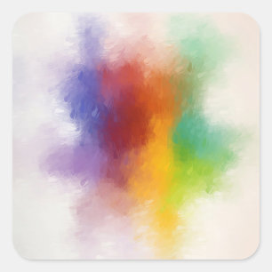 Adesivo Quadrado Modelo em Branco de Arte Abstrata Colorida Moderna
