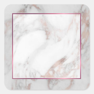 Adesivo Quadrado Modelo em Branco de Mármore Dourado Rosa Elite Ele