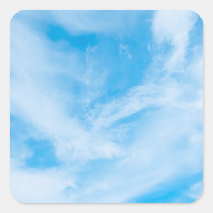 Adesivo Quadrado Modelo em Branco de Nuvens Brancas Céu Azul da Nat