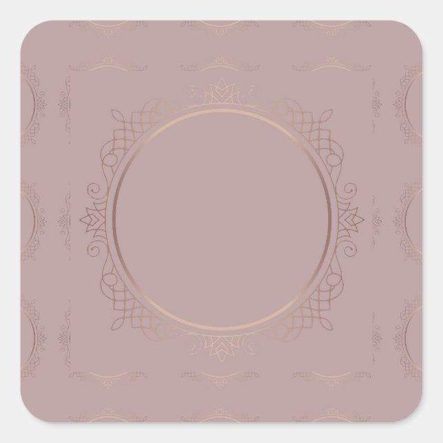 Adesivo Quadrado Modelo em Branco de Rosa Dourado Elegante Adicione (Frente)