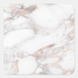 Adesivo Quadrado Modelo em Branco Elegante Moderno de Mármore Rose