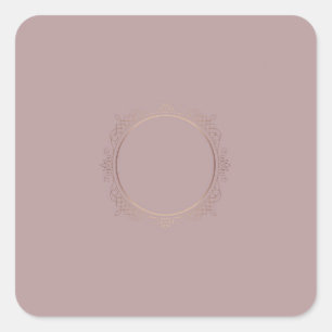 Adesivo Quadrado Modelo em Branco Moderno e Elegante em Rose Gold
