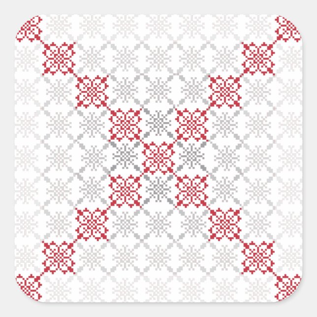 Adesivo Quadrado Modelo geométrico II do sinal SUN letão tradiciona (Frente)