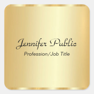 Adesivo Quadrado Modelo Glamoroso de Script Elegante Dourado