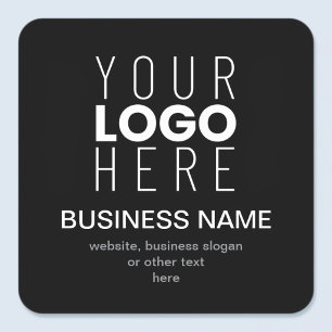 Adesivo Quadrado Modelo Moderno Simples para o Logotipo da Sua Empr