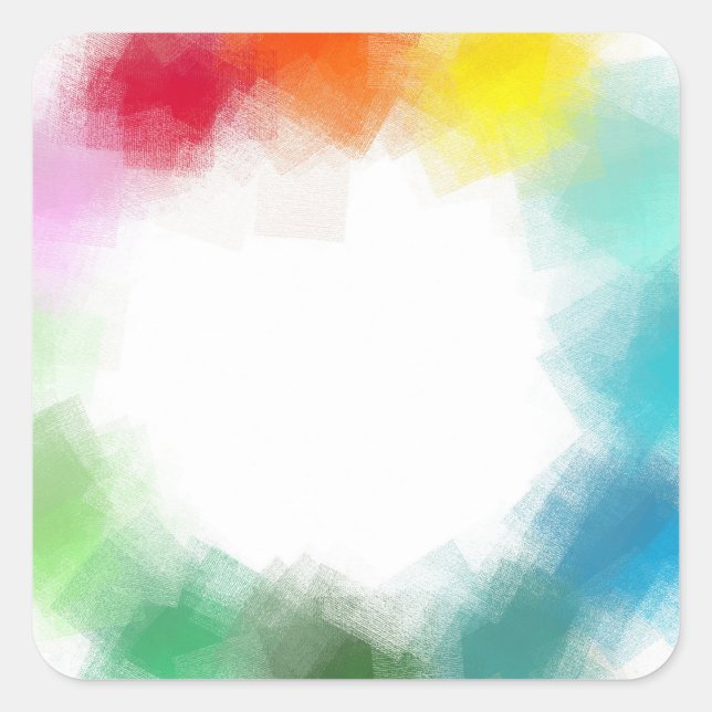 Adesivo Quadrado Modelo Personalizado Azul Verde Rosa Vermelho Amar (Frente)