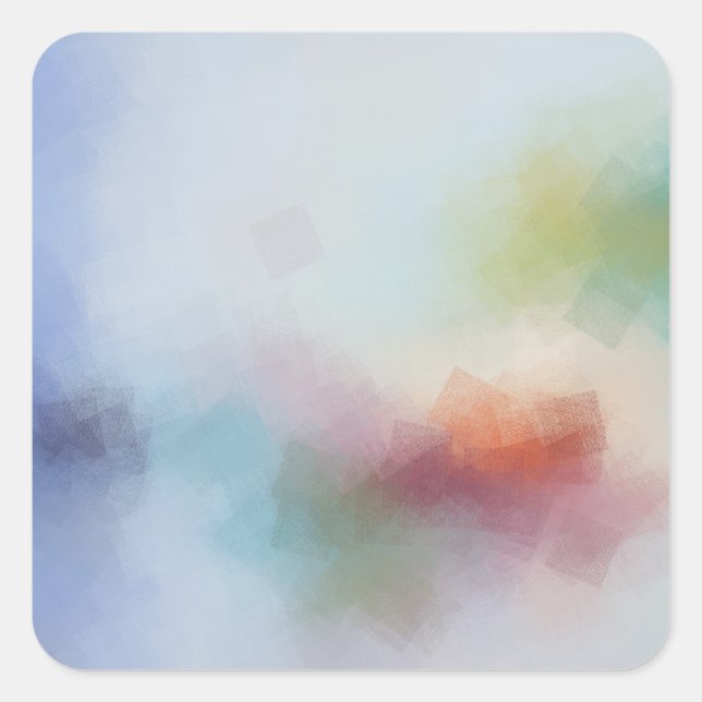 Adesivo Quadrado Modelo Personalizado Moderno Abstrato Colorido Ten (Frente)