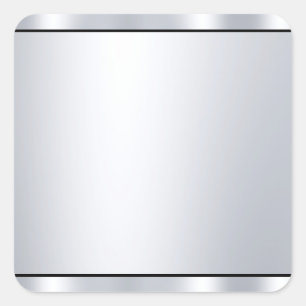 Adesivo Quadrado Modelo personalizado preto com aparência de prata 