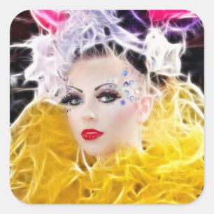 Adesivo Quadrado Modelo Superstar com palhaço amarelo