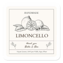 Modern Artisan Lemon Weding Limoncello Bottle