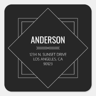 Adesivo Quadrado Modern Black & White Geometric