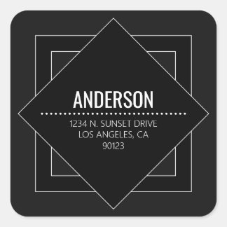 Adesivo Quadrado Modern Black & White Minimalist Geometric