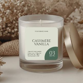 Adesivo Quadrado Modern boho candle label sticker