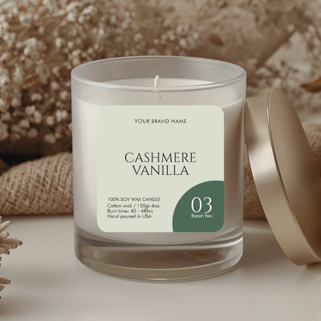 Adesivo Quadrado Modern boho candle label sticker (Criador carregado)