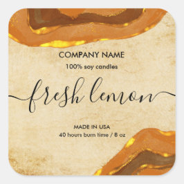 Adesivo Quadrado Modern Boho Terracotta Agate Laranja Queimado