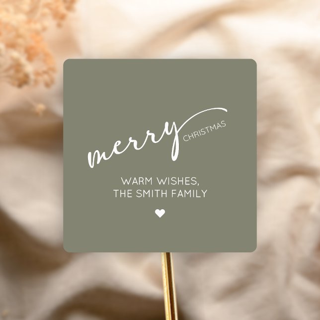 Adesivo Quadrado Modern Christmas (Modern Merry Christmas Holiday Sticker)