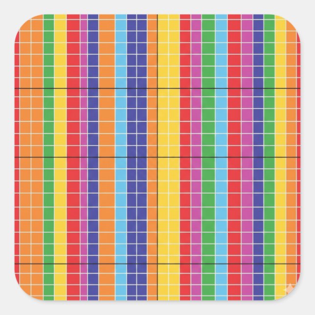 Adesivo Quadrado Modern Colorful Abstract Geometric Sticker  Bold R (Frente)