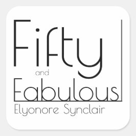 Adesivo Quadrado Modern Fifty and Fabulous Bold 50th Birthday Party