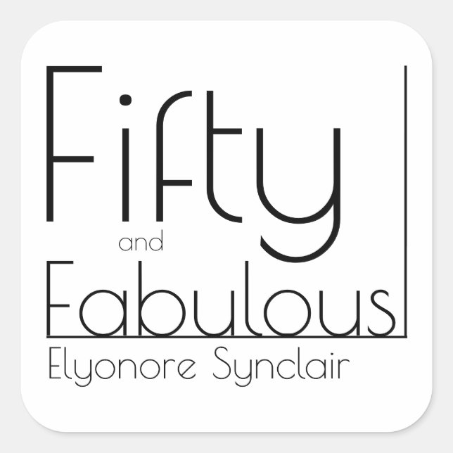 Adesivo Quadrado Modern Fifty and Fabulous Bold 50th Birthday Party (Frente)