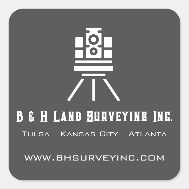 Adesivo Quadrado Modern Land Surveyor Business (Frente)