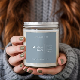 Adesivo Quadrado Modern Minimalist Candle Packaging Label Blue