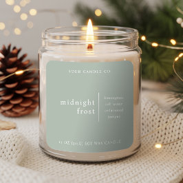 Adesivo Quadrado Modern Minimalist Candle Packaging Label Green