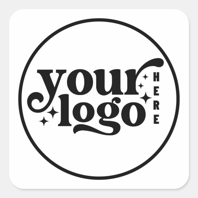 Adesivo Quadrado Modern Minimalist Packaging Company Logo Label (Frente)