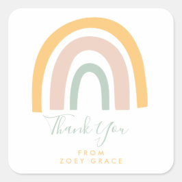 Adesivo Quadrado Modern Pastel Rainbow Obrigado Por