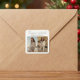 Adesivo Quadrado Modern & Simple Photo Collage Funeral 