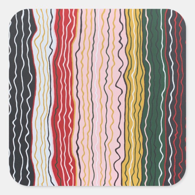Adesivo Quadrado Modern Squiggles 2 Stickers (Frente)