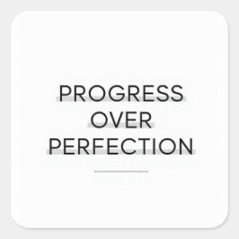Adesivo Quadrado Modern typography progress over perfection text