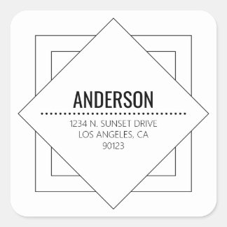 Adesivo Quadrado Modern White & Black Minimalist Geometric