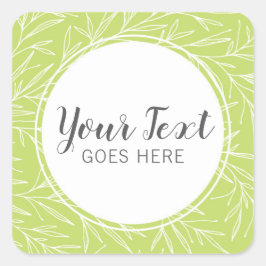 Adesivo Quadrado Moderna Folha Botânica Branches Greenery Minimalis