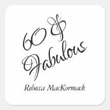 Moderno 60 & Fabuloso Aniversário Preto Branco 