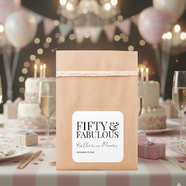 Adesivo Quadrado Moderno Cinquenta e Fabuloso Aniversário de 50 Ano