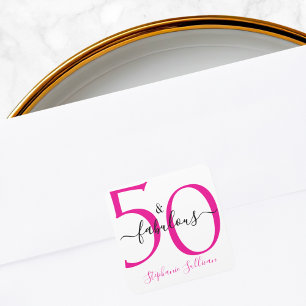 Adesivo Quadrado Moderno Cinquenta e Fabuloso Aniversário de 50 ano