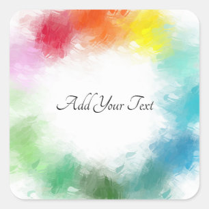 Adesivo Quadrado Moderno de script de Modelo colorido personalizado