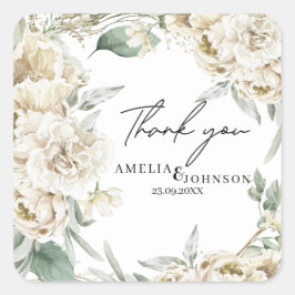 Adesivo Quadrado Moderno e Minimalista Obrigado pelo Casamento