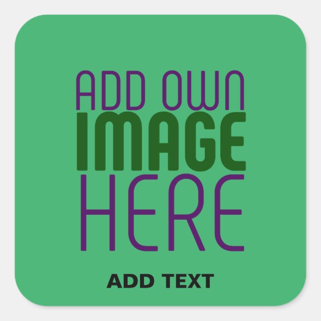 ADESIVO QUADRADO MODERNO EDITABLE EMERALD GREEN IMAGE TEXTO MODELO (Frente)