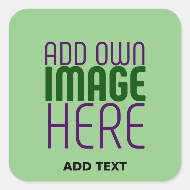 ADESIVO QUADRADO MODERNO EDITABLE MINT GREEN IMAGE MODELO (Frente)