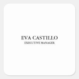 Adesivo Quadrado Moderno Elegante Simples Gerente 