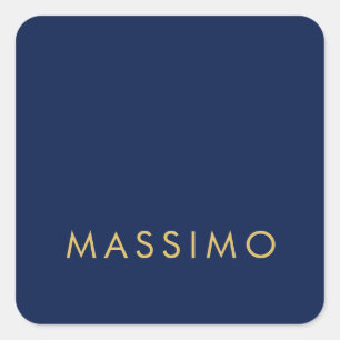 Adesivo Quadrado Moderno Minimalista Azul Ouro Profissional Moderno