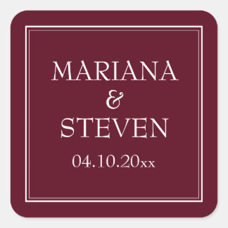Adesivo Quadrado Moderno Minimalista de Borda Burgundy