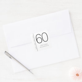 Adesivo Quadrado Moderno Minimalista Sexagésimo Aniversário e Fabul