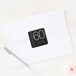 Adesivo Quadrado Moderno Minimalista Sexagésimo Aniversário Sexagen