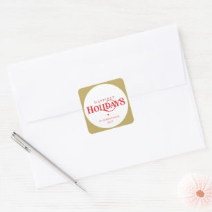 Adesivo Quadrado MODERNO Mínimo de Ouro Vermelho Festivo Dias Mais 