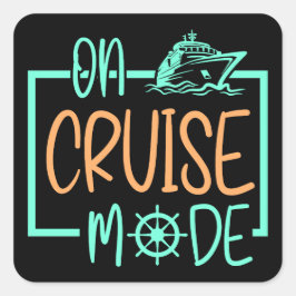 Adesivo Quadrado Modo De Cruzeiro De Navio De Cruzeiro Em Viagem De