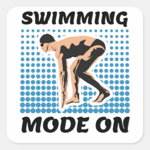 Adesivo Quadrado Modo de Nadação ativado - Piscina