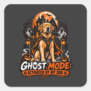 Adesivo Quadrado Modo Fantasma Ativado Pelo Meu Cachorro Labrador H