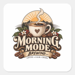 Adesivo Quadrado Modo Manhã Café Torrado Amante Vintage Café